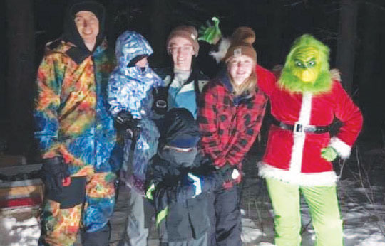 Surprise visitor at Christmasy Story Walk