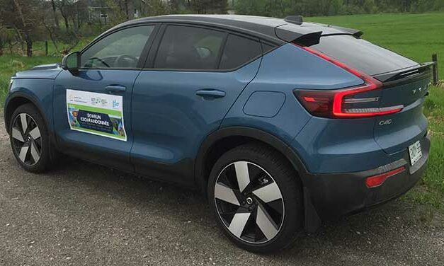 The stylish, all-electric Volvo C40 Recharge